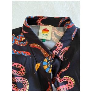 Farm rio wildlife maxi shirt size large